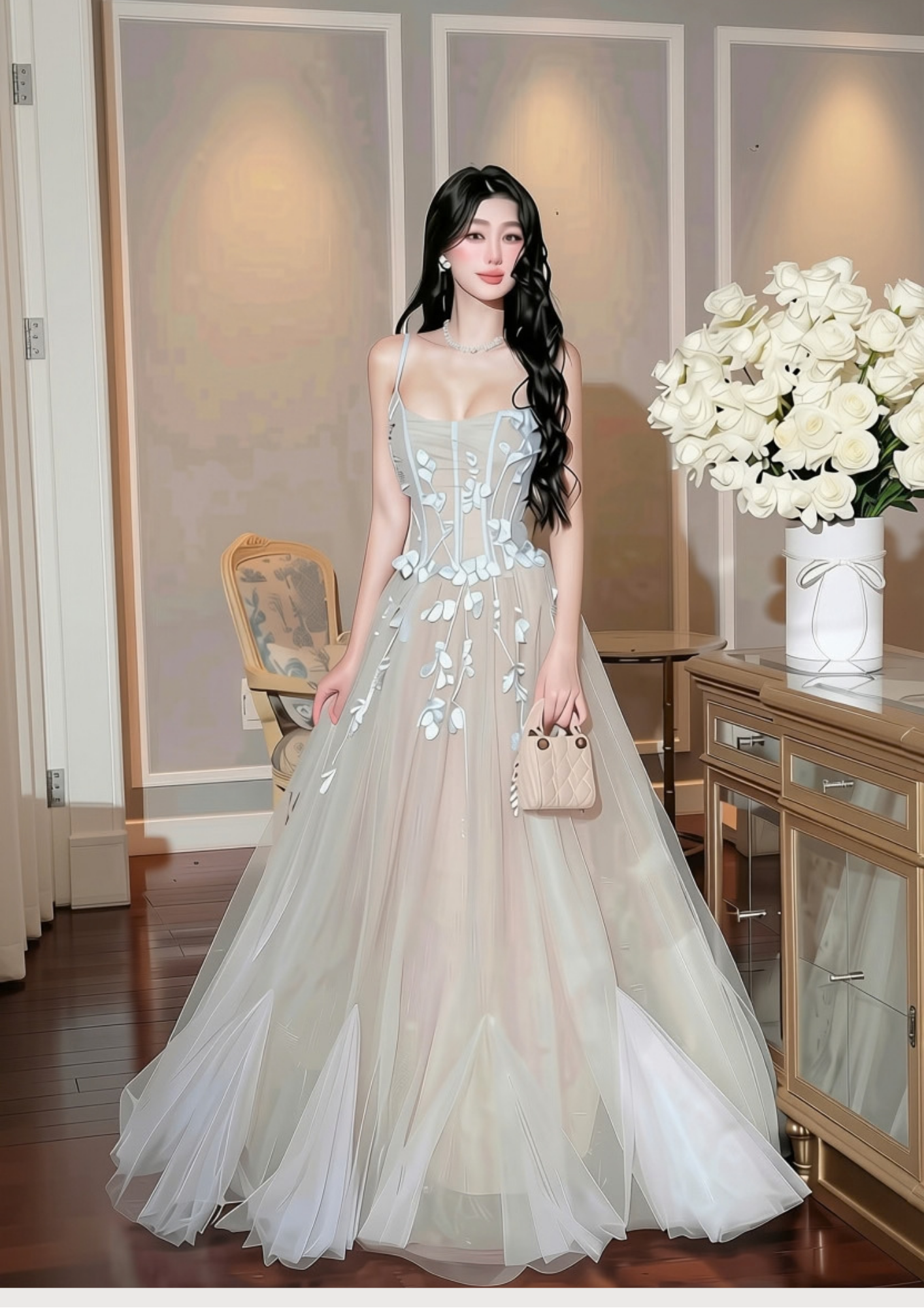 Ellie dress on a model
